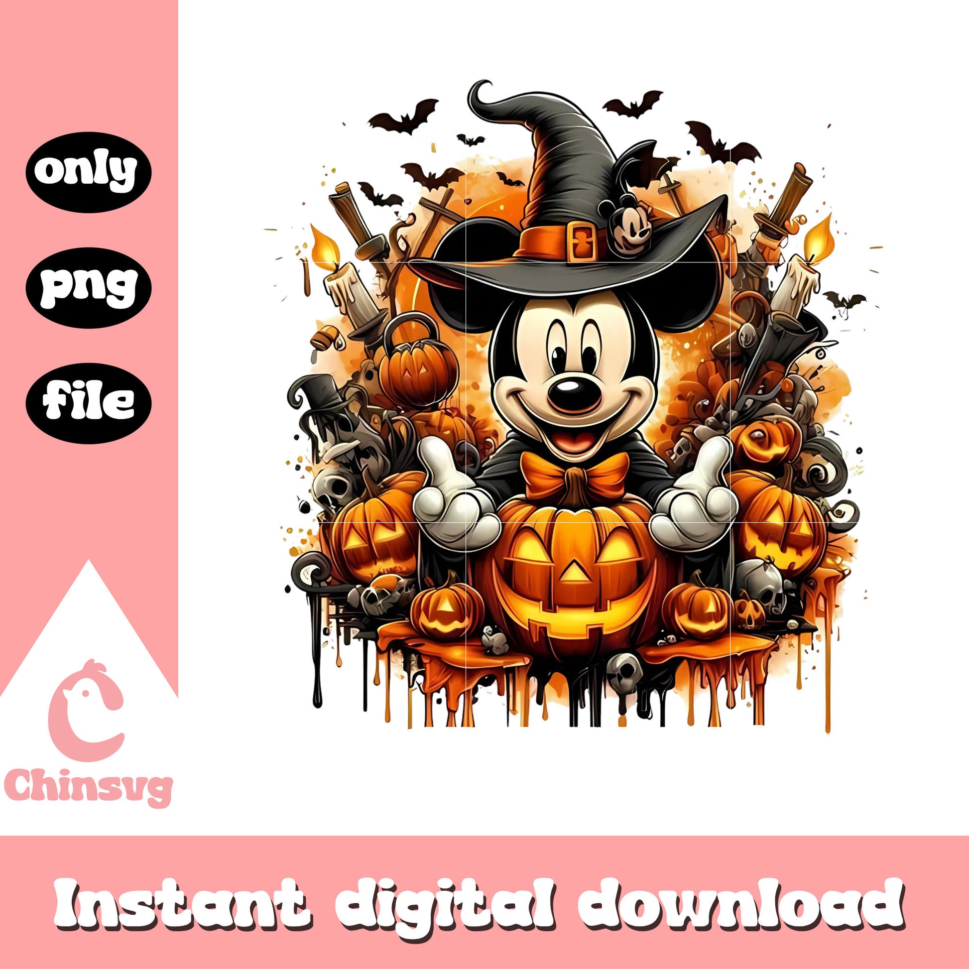 Mickey halloween decoration png, mickey mouse png