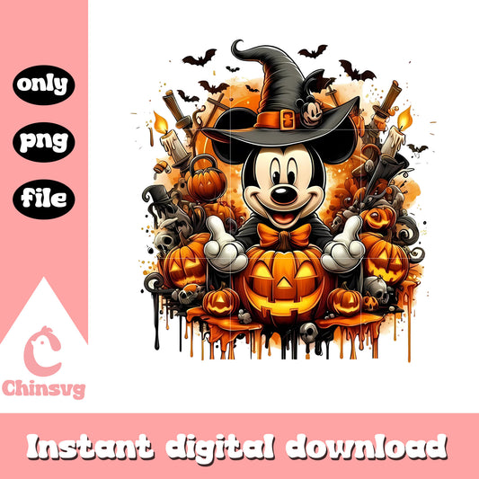 Mickey halloween decoration png, mickey mouse png