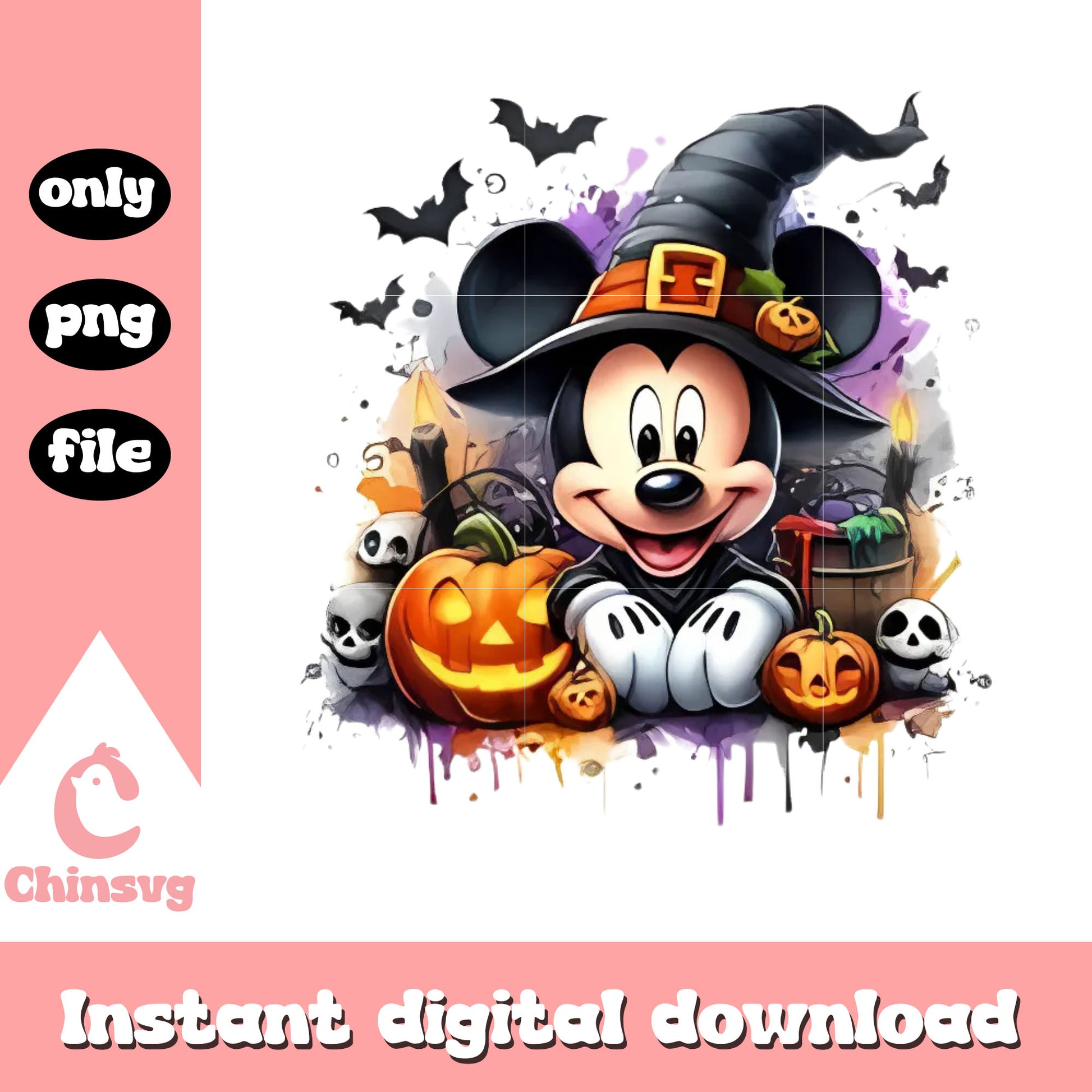 Mickey halloween outfit design png, mickey mouse png
