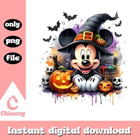 Mickey halloween outfit design png, mickey mouse png