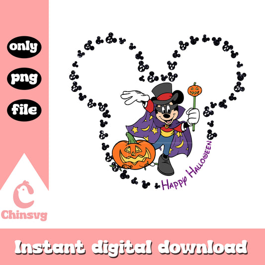 Mickey happy halloween png, mickey mouse png, haloween png
