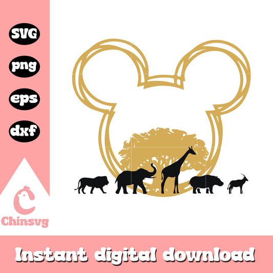 Mickey head animal kingdom svg, mickey mouse head svg, animal kingdom svg