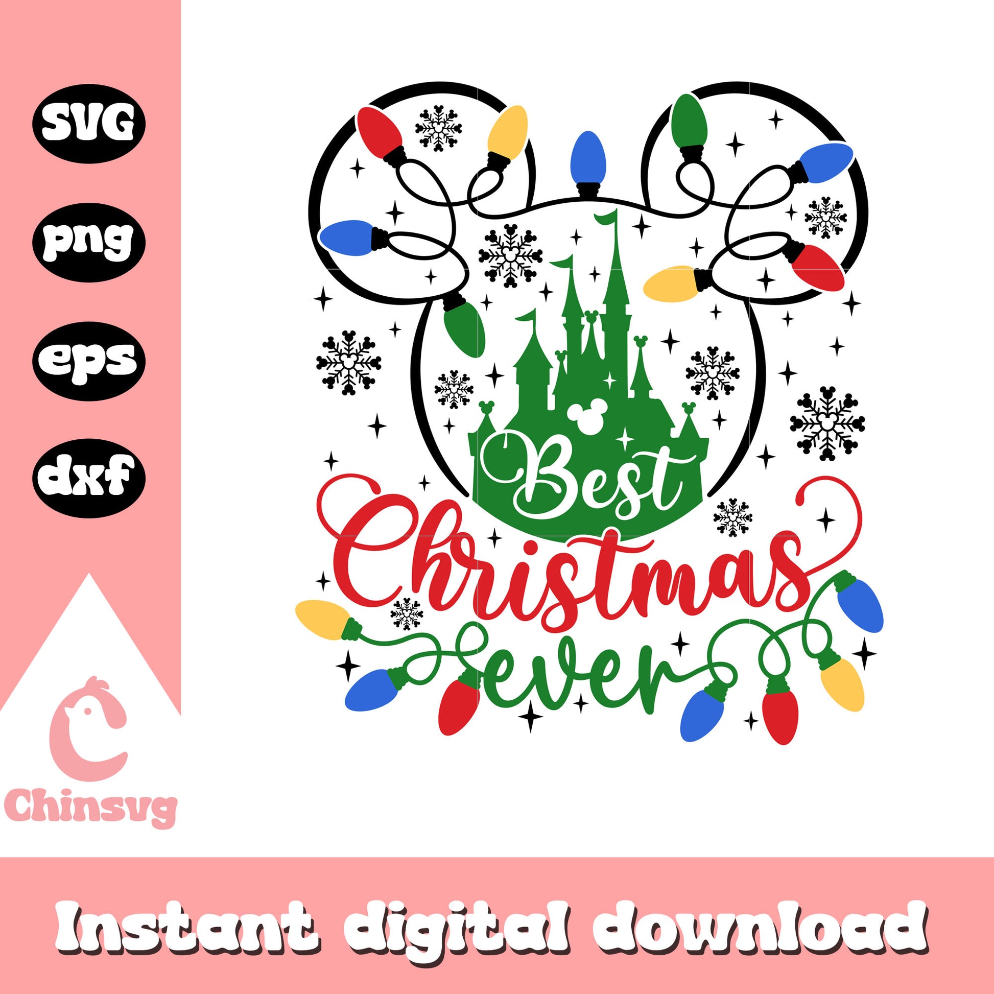 Mickey head best christmas eve svg, mickey mouse svg