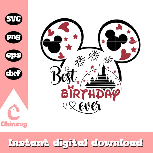 Mickey head best day ever svg, minnie mouse head svg, disney world castle svg