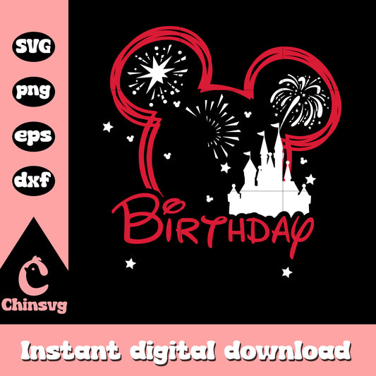 Mickey head birthday design svg, mickey head svg, mickey svg