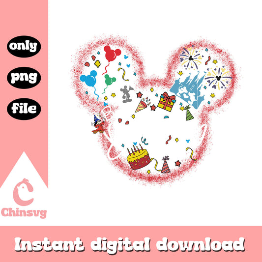 Mickey head birthday ever png, mickey mouse png, birthday png