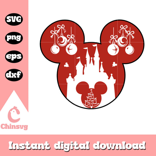 Mickey head christmas decorations svg, mickey christmas svg
