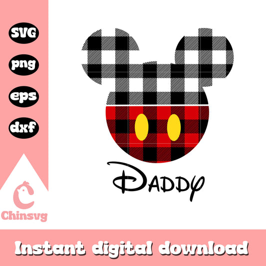 Mickey head daddy design svg, mickey mouse head svg, mickey mouse svg