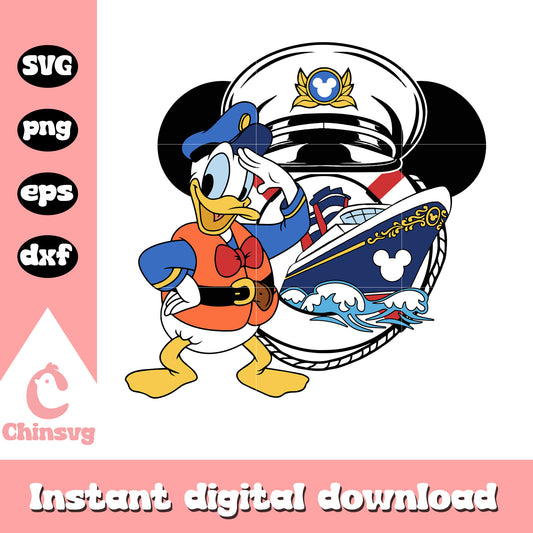 Mickey head disney cruise donald svg, donald duck svg, disney cruise svg