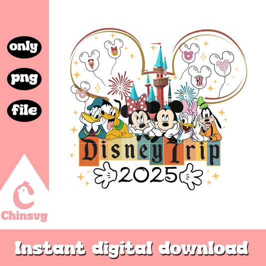 Mickey head disney trip design png, mickey and friends png
