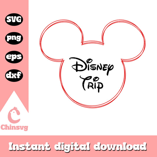 Mickey head disney trip svg, mickey character svg, disney trip svg