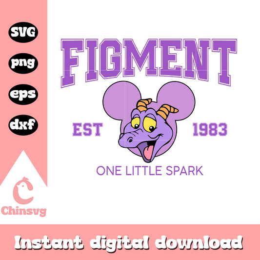 Mickey head figment est 1983 svg, figment svg, disney svg