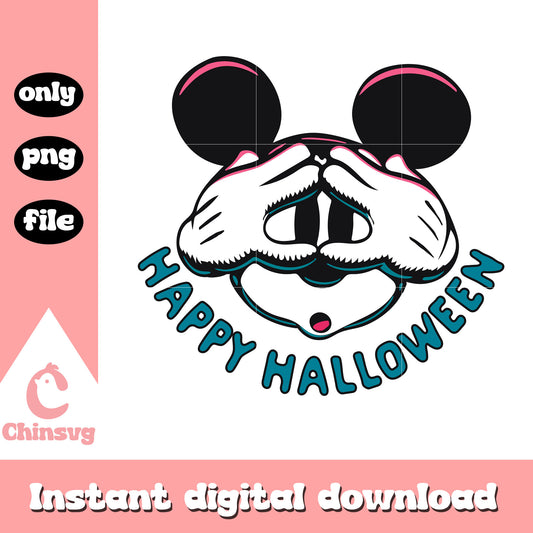 Mickey head happy halloween png, halloween festival png, mickey head png