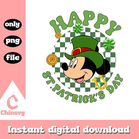 Mickey head happy st.patrick's day png, st. patrick's day png
