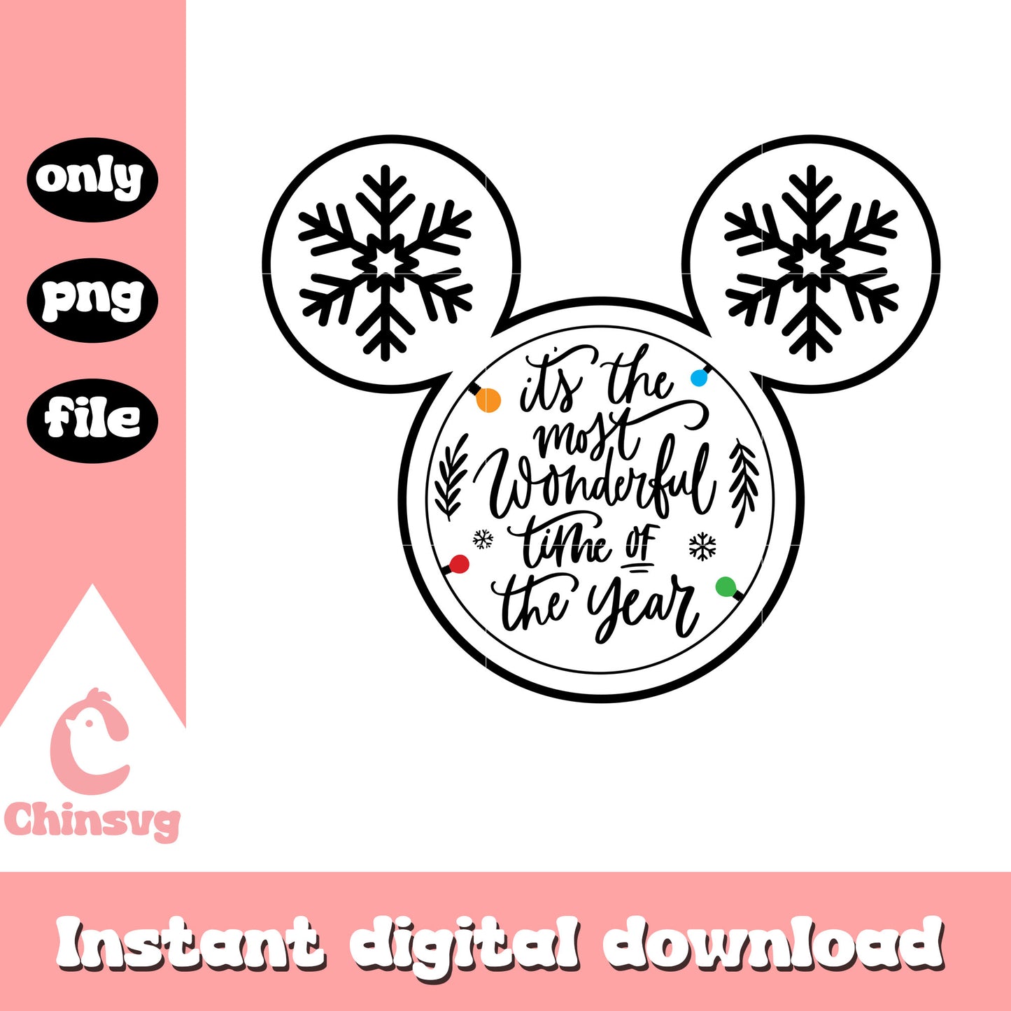 Mickey head it's the most wonderful time of the year png, mickey png