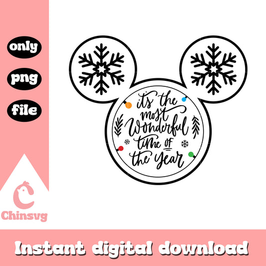 Mickey head it's the most wonderful time of the year png, mickey png