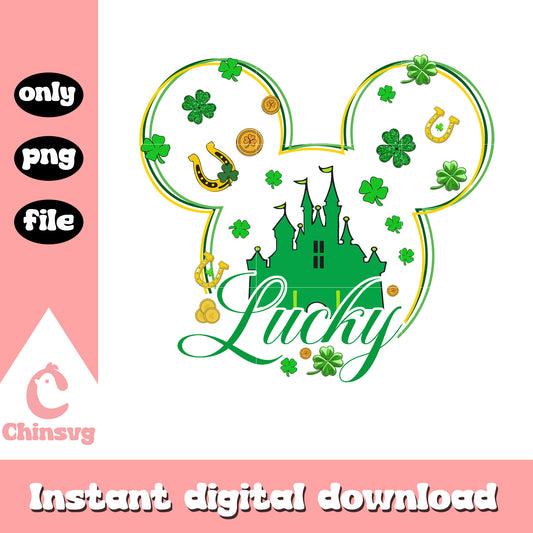 Mickey head patrick castle lucky png, happy saint patricks day png
