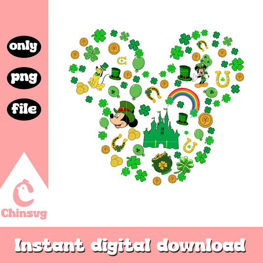 Mickey head patrick costume png, st. patrick's day png