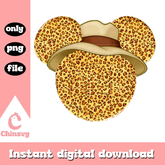 Mickey head safari design png, disney mickey head png