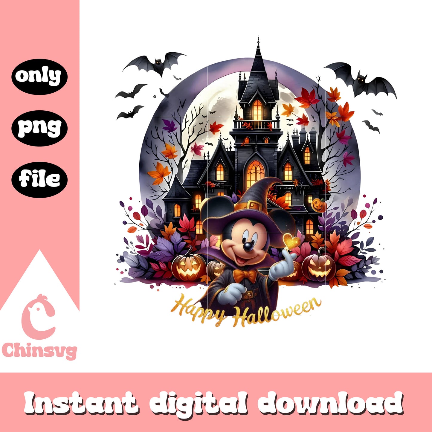 Mickey horror castle happy halloween png, halloween costume ideas png