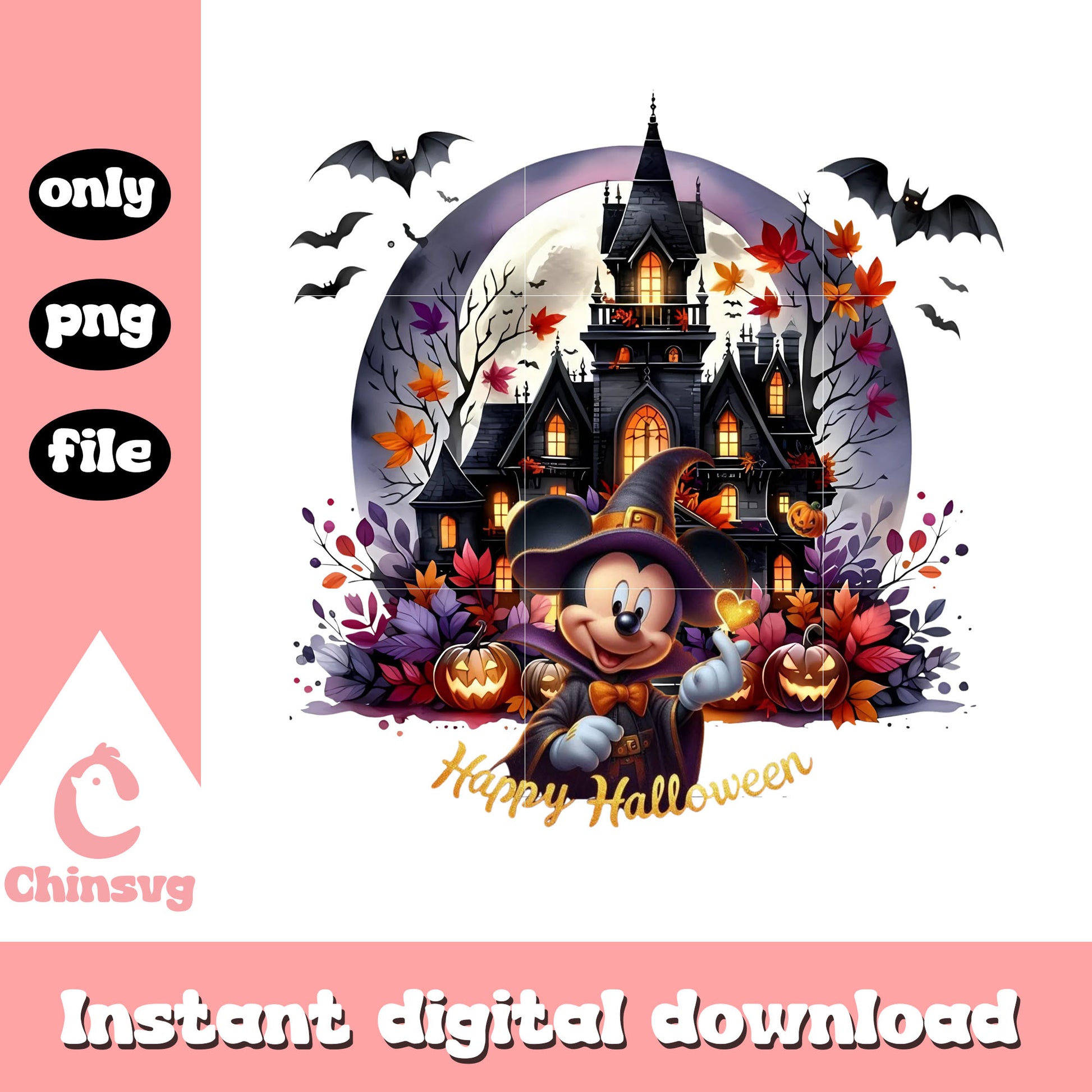 Mickey horror castle happy halloween png, halloween costume ideas png