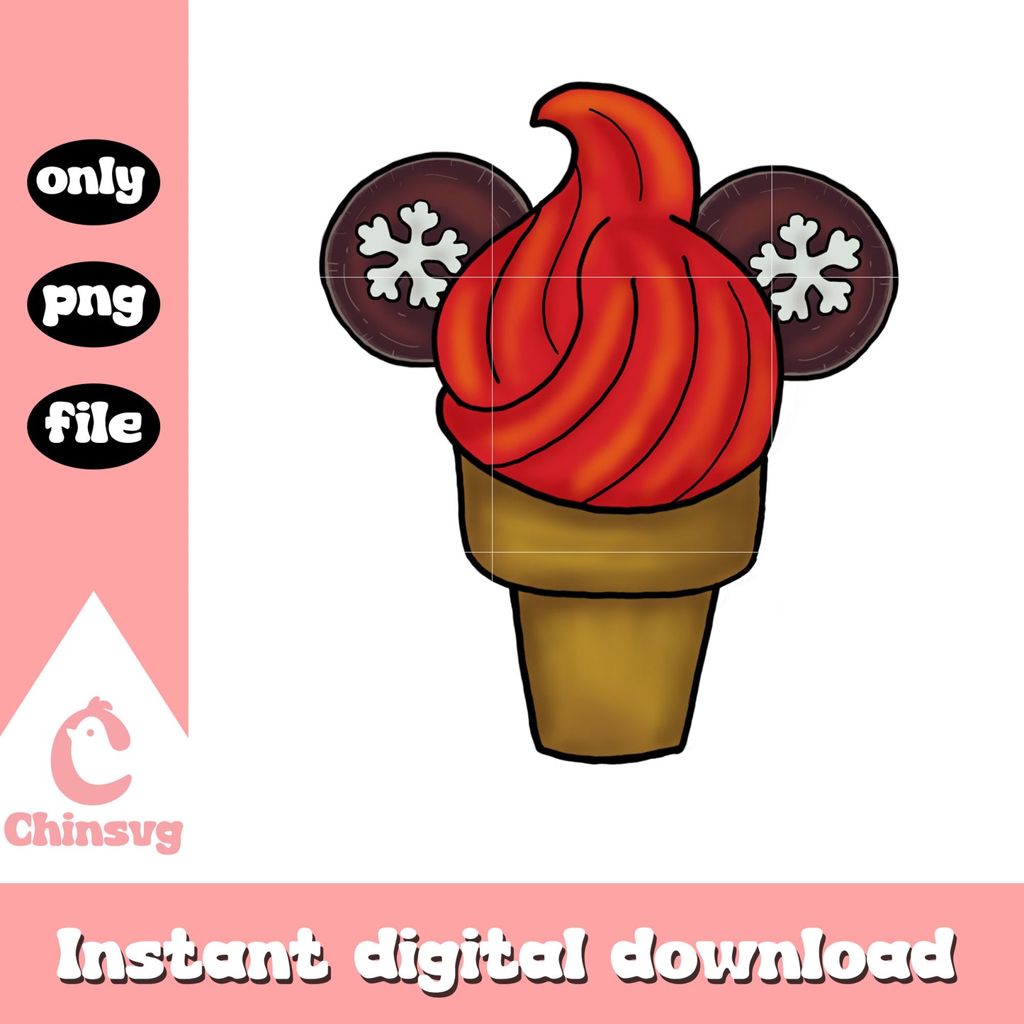 Mickey ice cream christmas day png, ice cream png