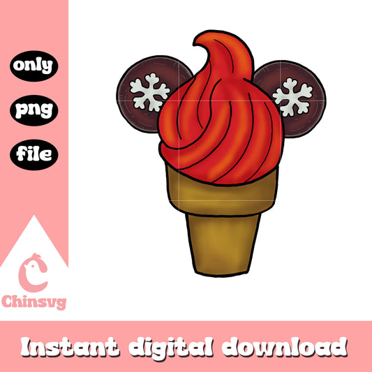 Mickey ice cream christmas day png, ice cream png