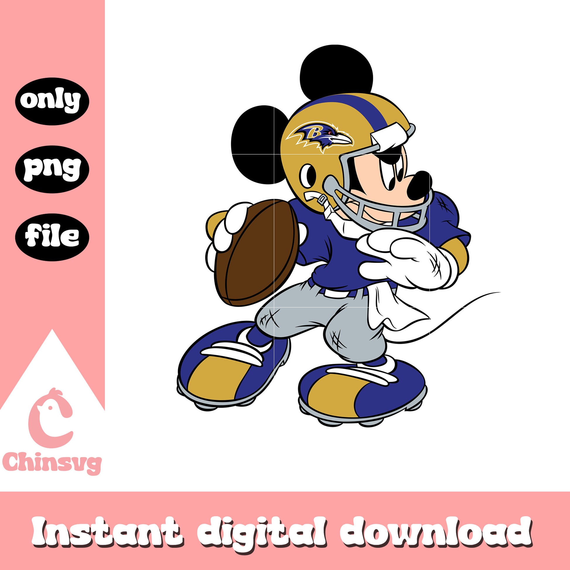 Mickey in team baltimore ravens png, baltimore ravens nfl png