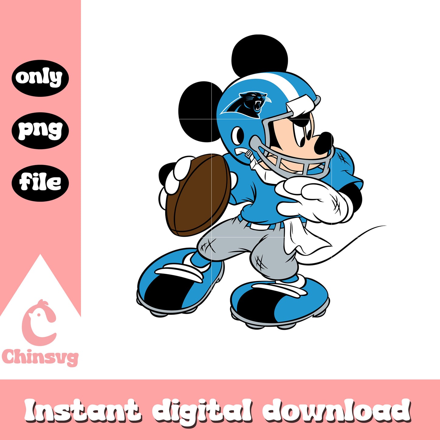 Mickey in team carolina panthers png, carolina panthers nfl png