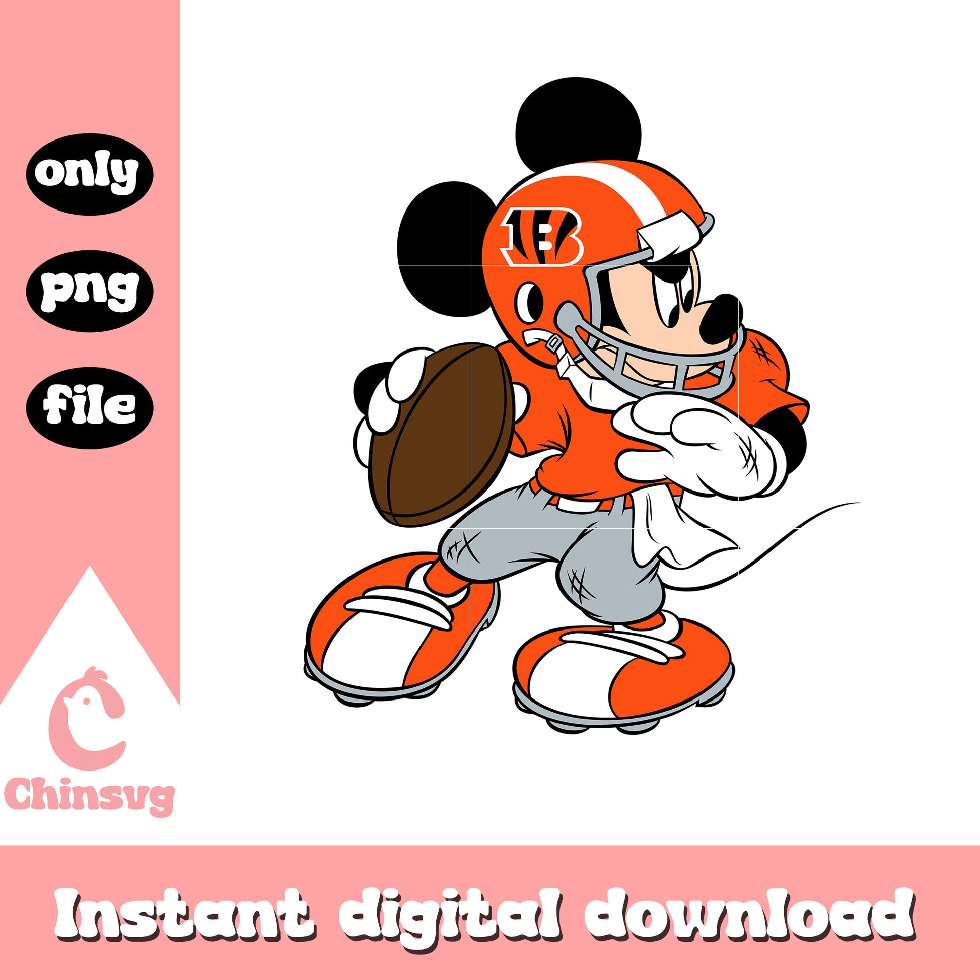 Mickey in team cincinnati bengals png, cincinnati bengals nfl png