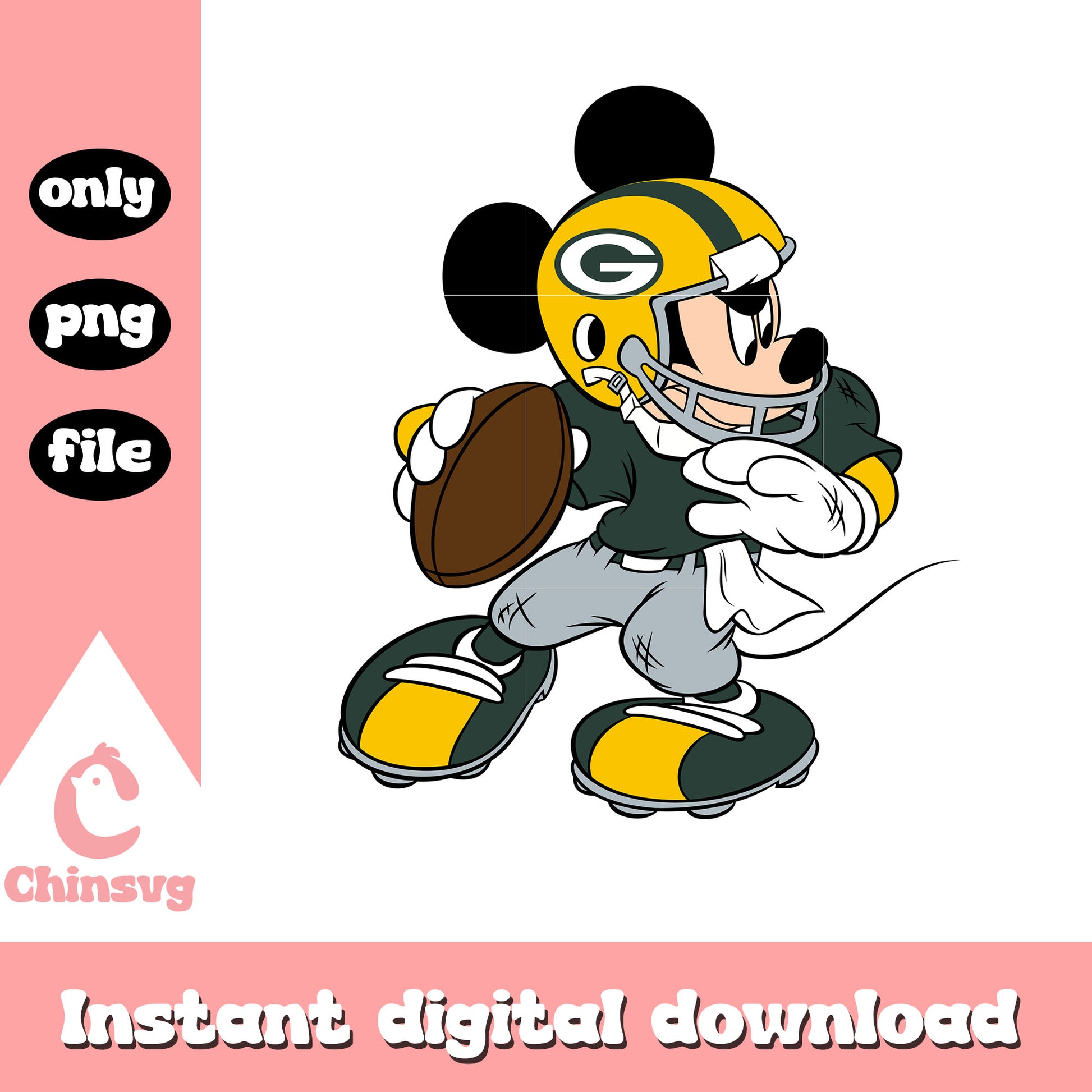 Mickey in team green bay packers png, green bay packers nfl png