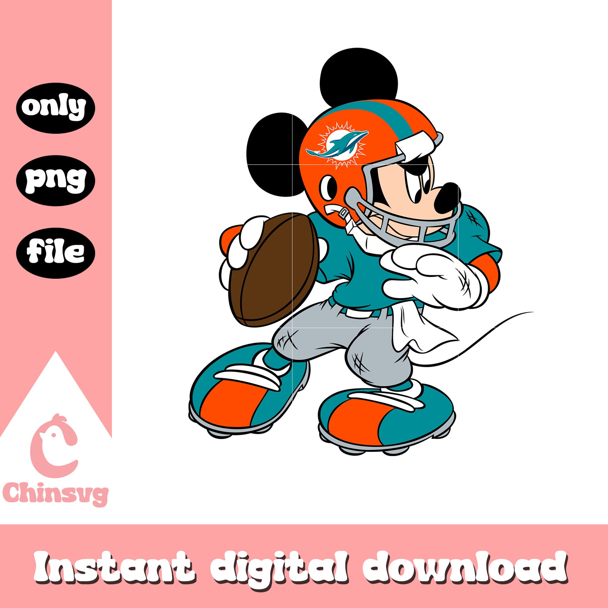 Mickey in team miami dolphins png, miami dolphins nfl png