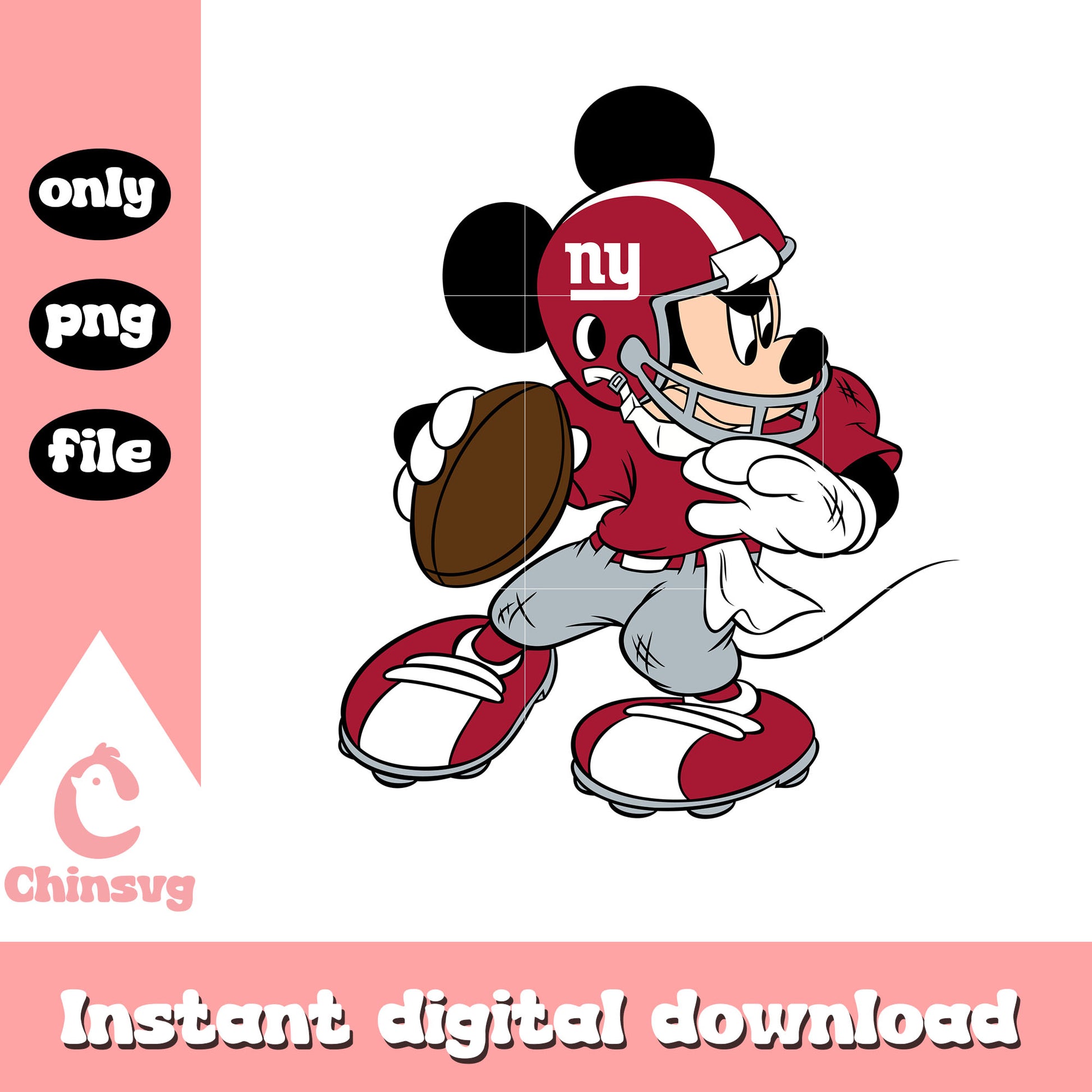 Mickey in team new york giants png, new york giants nfl png