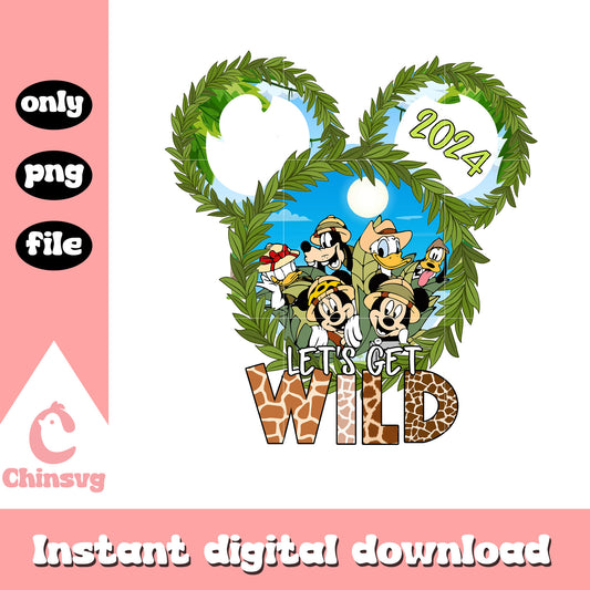 Mickey let's get wild 2024 png, mickey and friends png