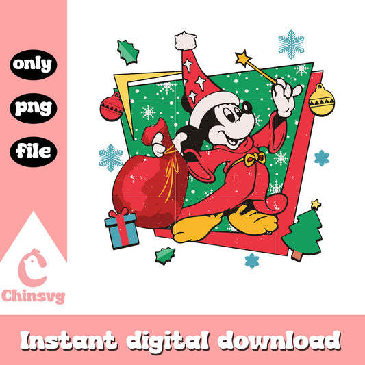 Mickey magical christmas design png, mickey merry christmas png