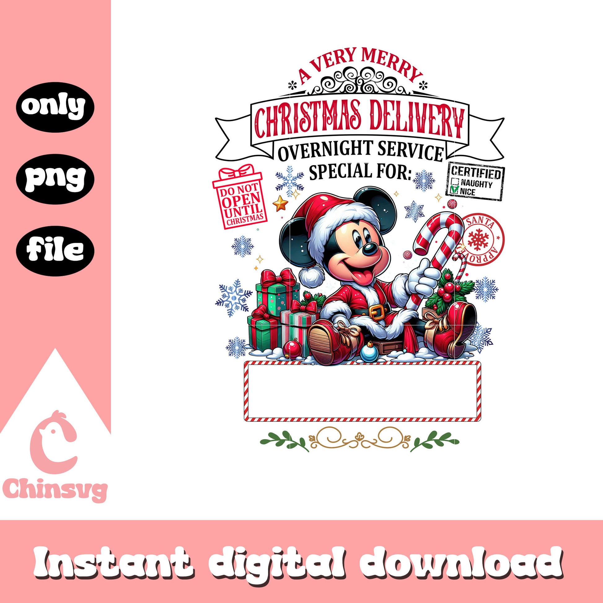 Mickey merry chrristmas delivery png, disney mickey christmas png