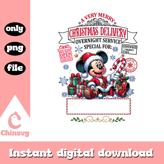 Mickey merry chrristmas delivery png, disney mickey christmas png