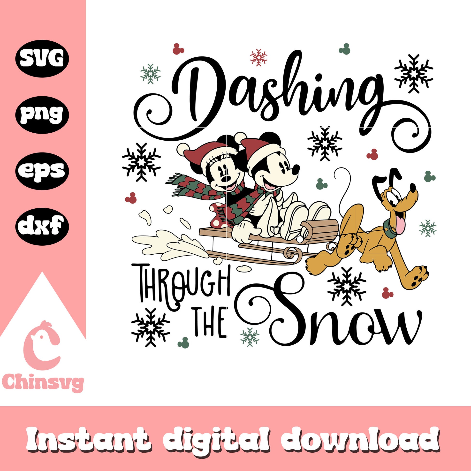 Mickey minnie dashing through the snow svg, minnie mickey svg