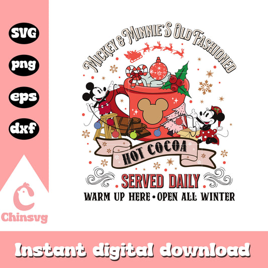 Mickey minnie hot cocoa served daily svg, mickey minnie svg