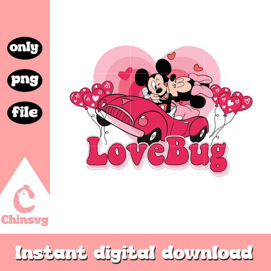 Mickey minnie love bug png, love bug png, valentine png