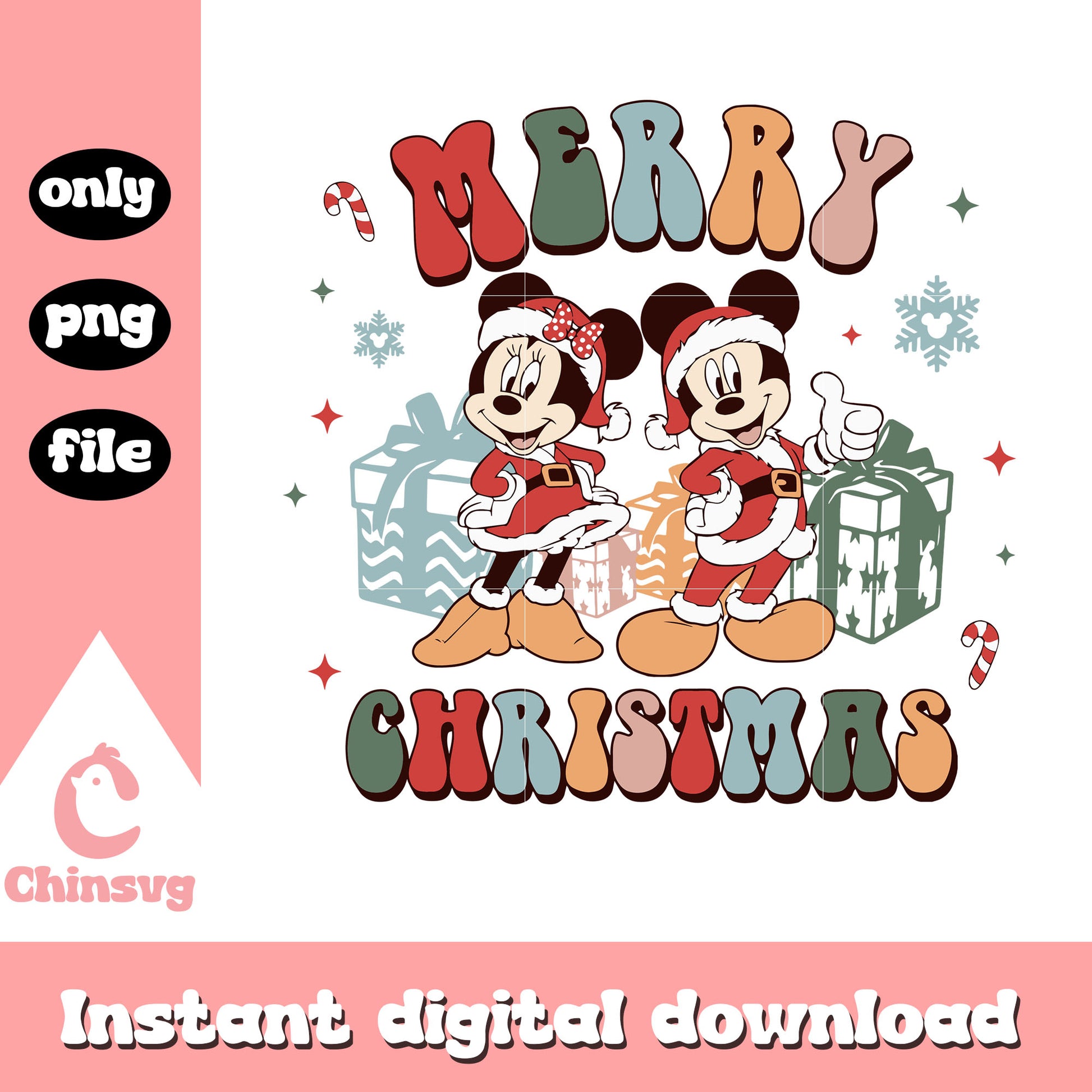 Mickey minnie merry christmas gifts png, days of xmas png