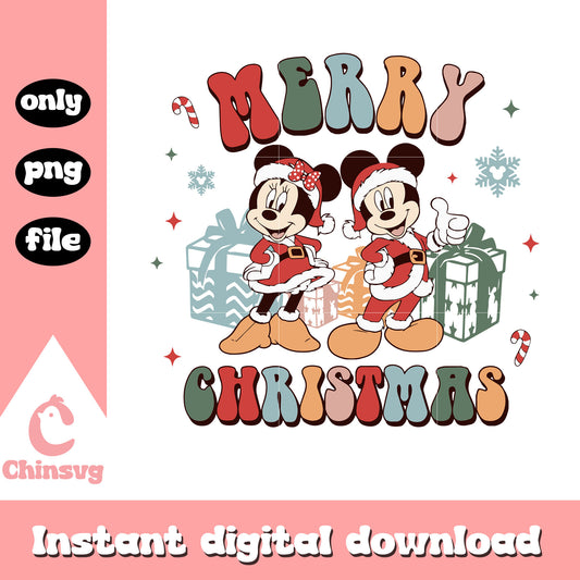 Mickey minnie merry christmas gifts png, days of xmas png