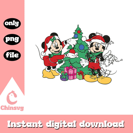 Mickey minnie mouse christmas tree png, mickey and minnie christmas​ png