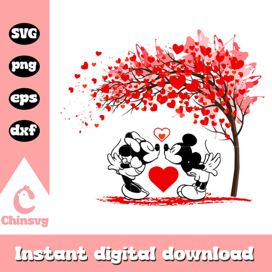 Mickey minnie mouse kiss valentine svg, disney valentine svg