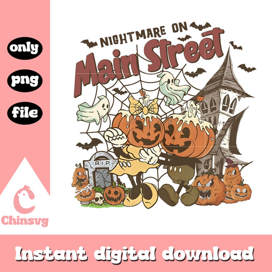 Mickey minnie pumpkin nightmare on main street png, mickey and minnie png