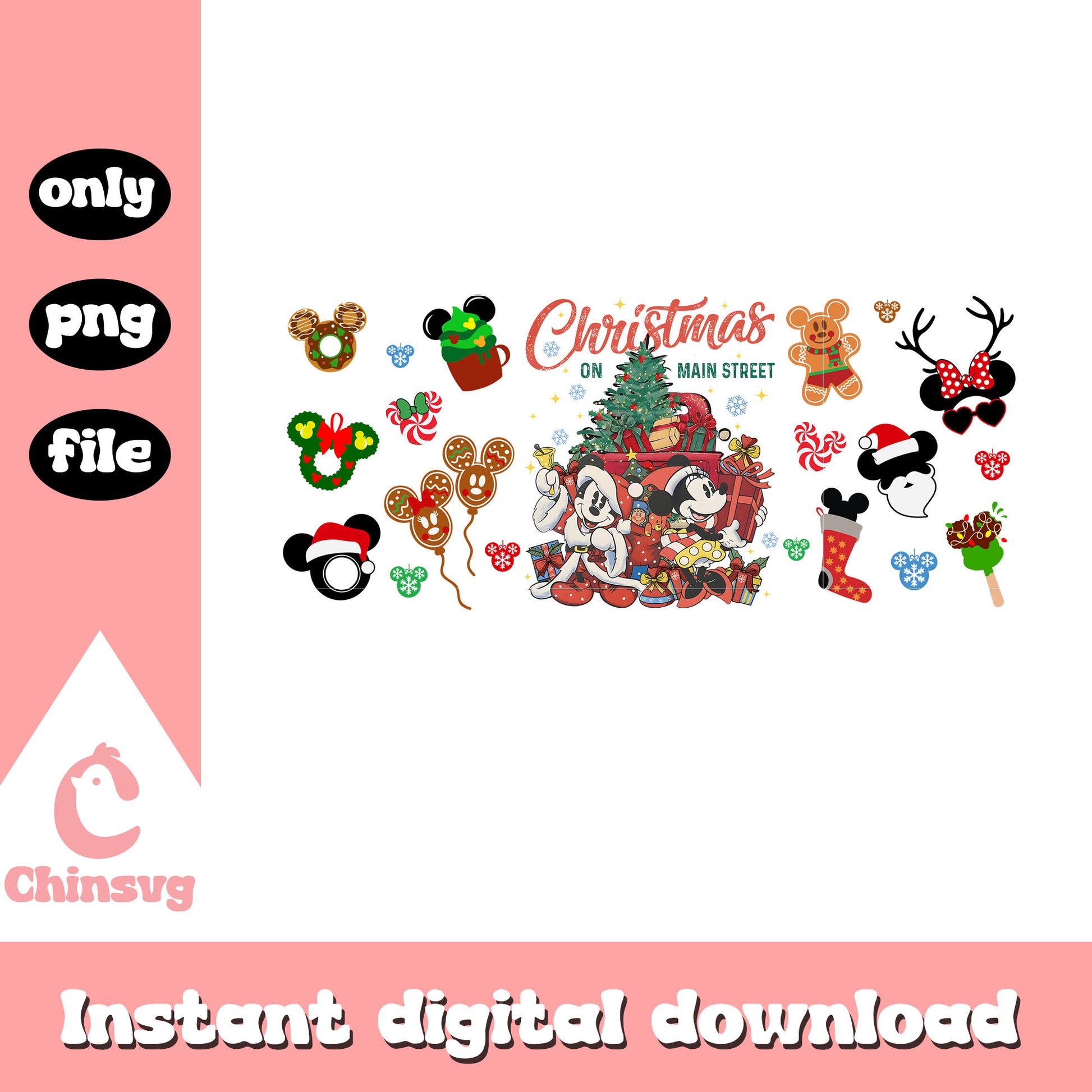 Mickey minnie retro christmas design png, mickey and minnie png