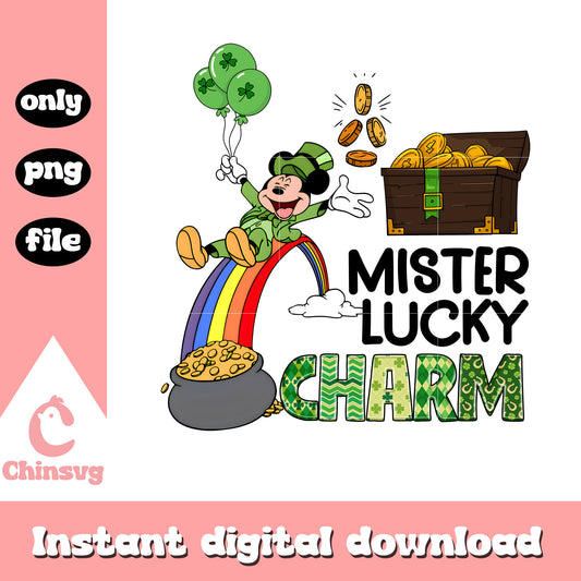 Mickey mister lucky charm png, happy saint patricks day png