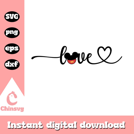 Mickey mouse Love svg, mickey mouse head svg, disney svg
