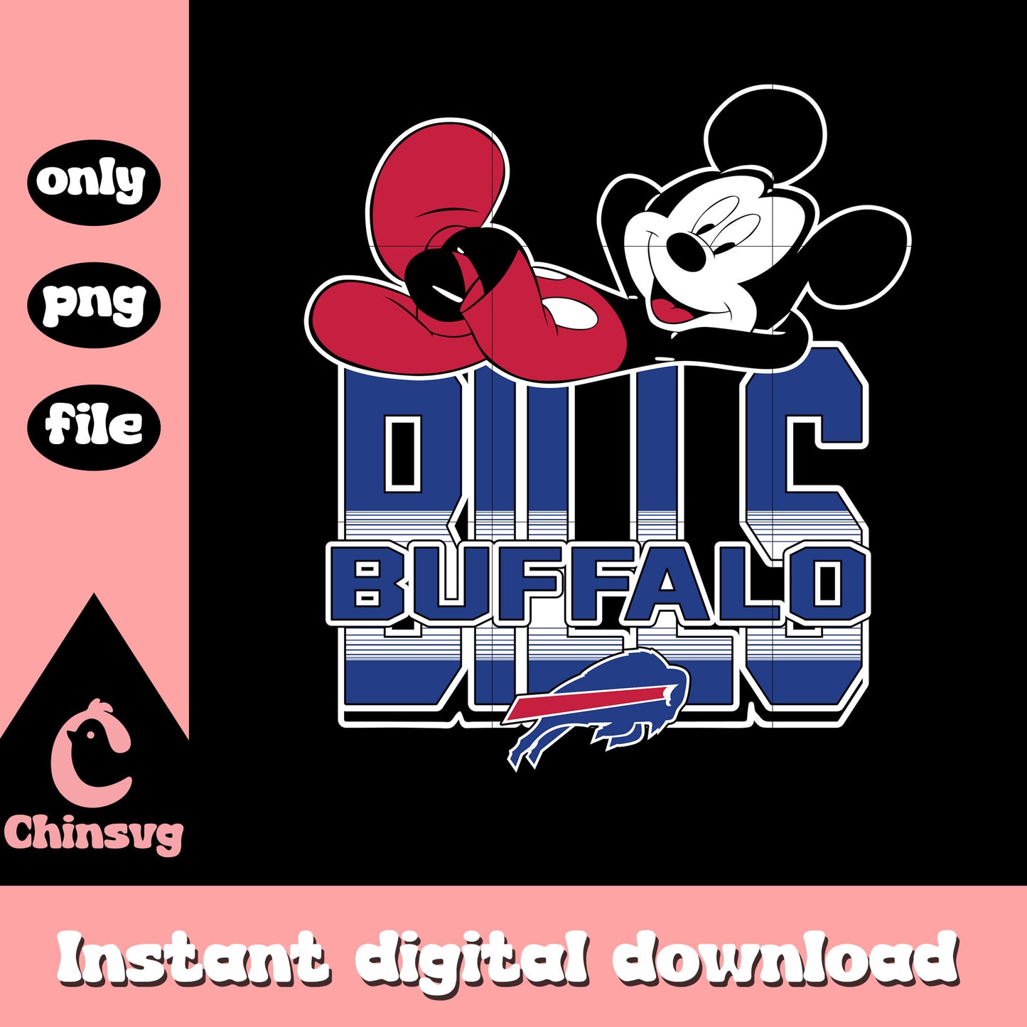 Mickey mouse and Buffalo Bills football team svg,  disney mickey svg