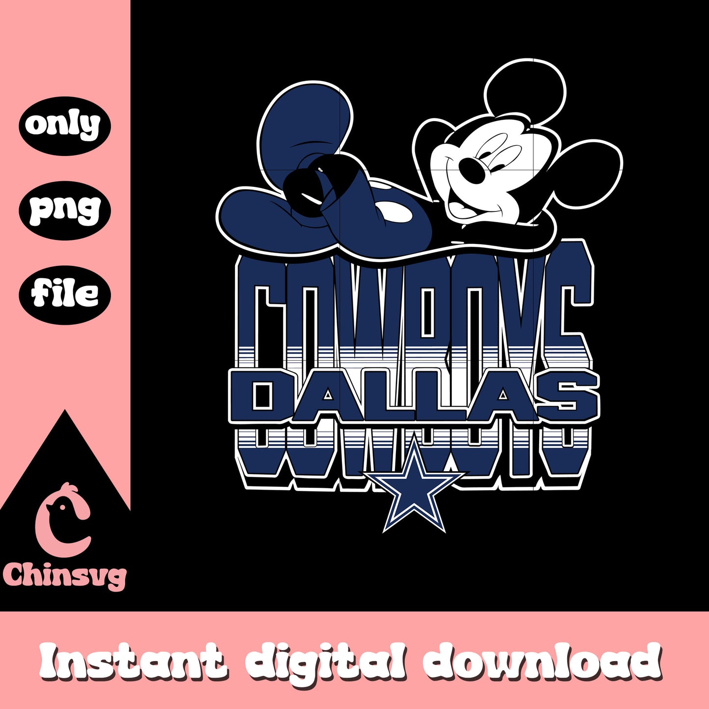 Mickey mouse and dallas cowboys football team svg, nfl fan svg